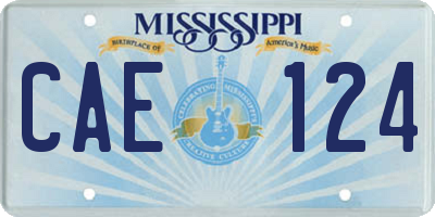 MS license plate CAE124