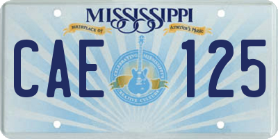 MS license plate CAE125