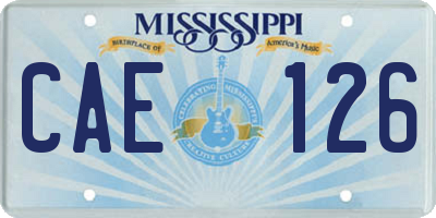 MS license plate CAE126