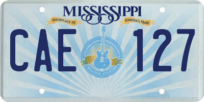 MS license plate CAE127