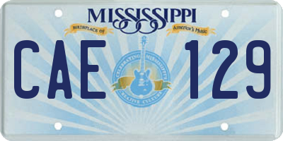 MS license plate CAE129