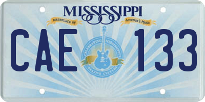 MS license plate CAE133