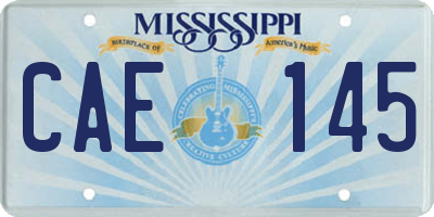 MS license plate CAE145