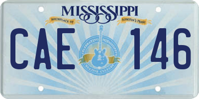 MS license plate CAE146