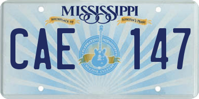 MS license plate CAE147