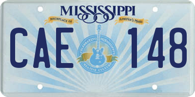 MS license plate CAE148