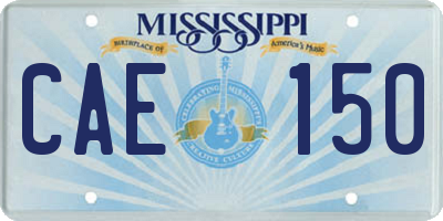 MS license plate CAE150