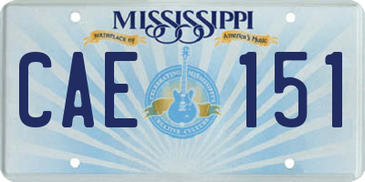 MS license plate CAE151