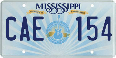MS license plate CAE154