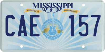 MS license plate CAE157