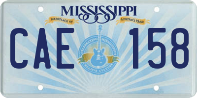 MS license plate CAE158