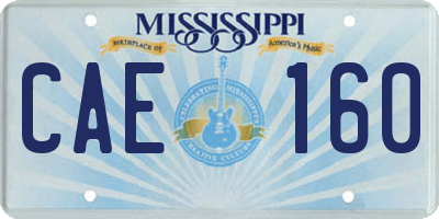 MS license plate CAE160