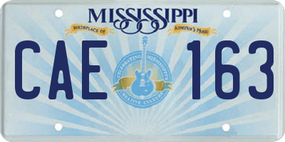 MS license plate CAE163