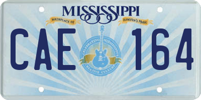 MS license plate CAE164