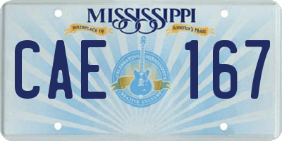 MS license plate CAE167