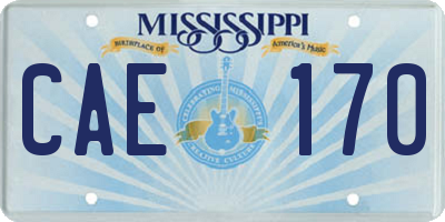 MS license plate CAE170