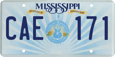 MS license plate CAE171