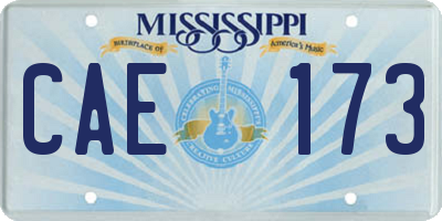 MS license plate CAE173