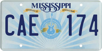 MS license plate CAE174