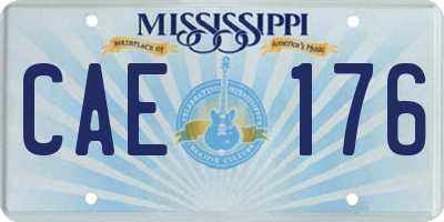 MS license plate CAE176