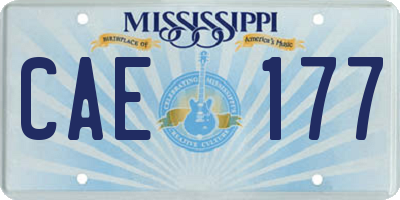 MS license plate CAE177