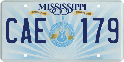 MS license plate CAE179