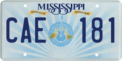 MS license plate CAE181