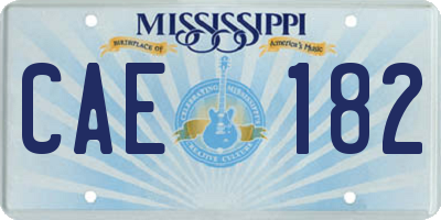 MS license plate CAE182
