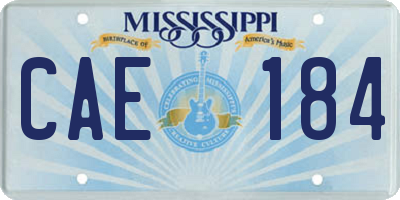 MS license plate CAE184