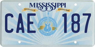 MS license plate CAE187