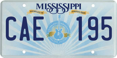 MS license plate CAE195