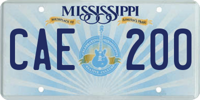MS license plate CAE200