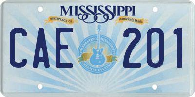 MS license plate CAE201