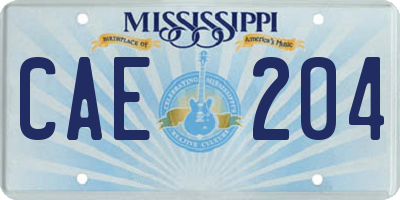 MS license plate CAE204