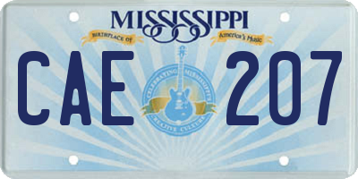 MS license plate CAE207