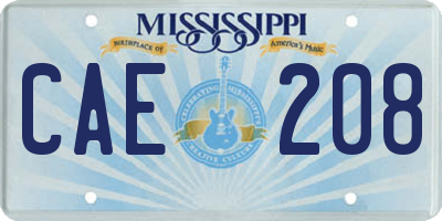 MS license plate CAE208
