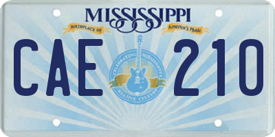 MS license plate CAE210