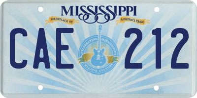 MS license plate CAE212