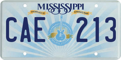 MS license plate CAE213