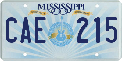 MS license plate CAE215