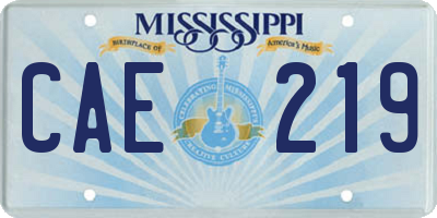 MS license plate CAE219