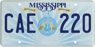 MS license plate CAE220