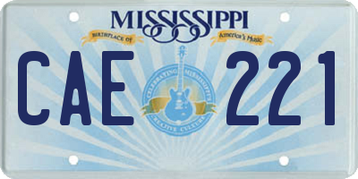 MS license plate CAE221