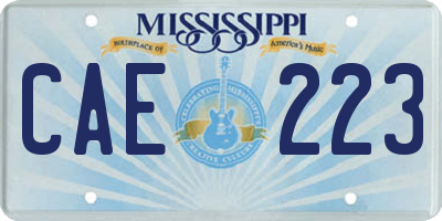 MS license plate CAE223