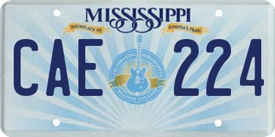 MS license plate CAE224