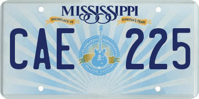 MS license plate CAE225