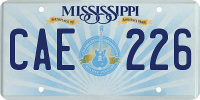 MS license plate CAE226