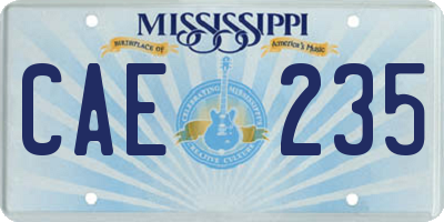 MS license plate CAE235