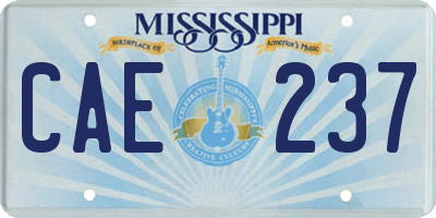 MS license plate CAE237