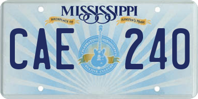 MS license plate CAE240